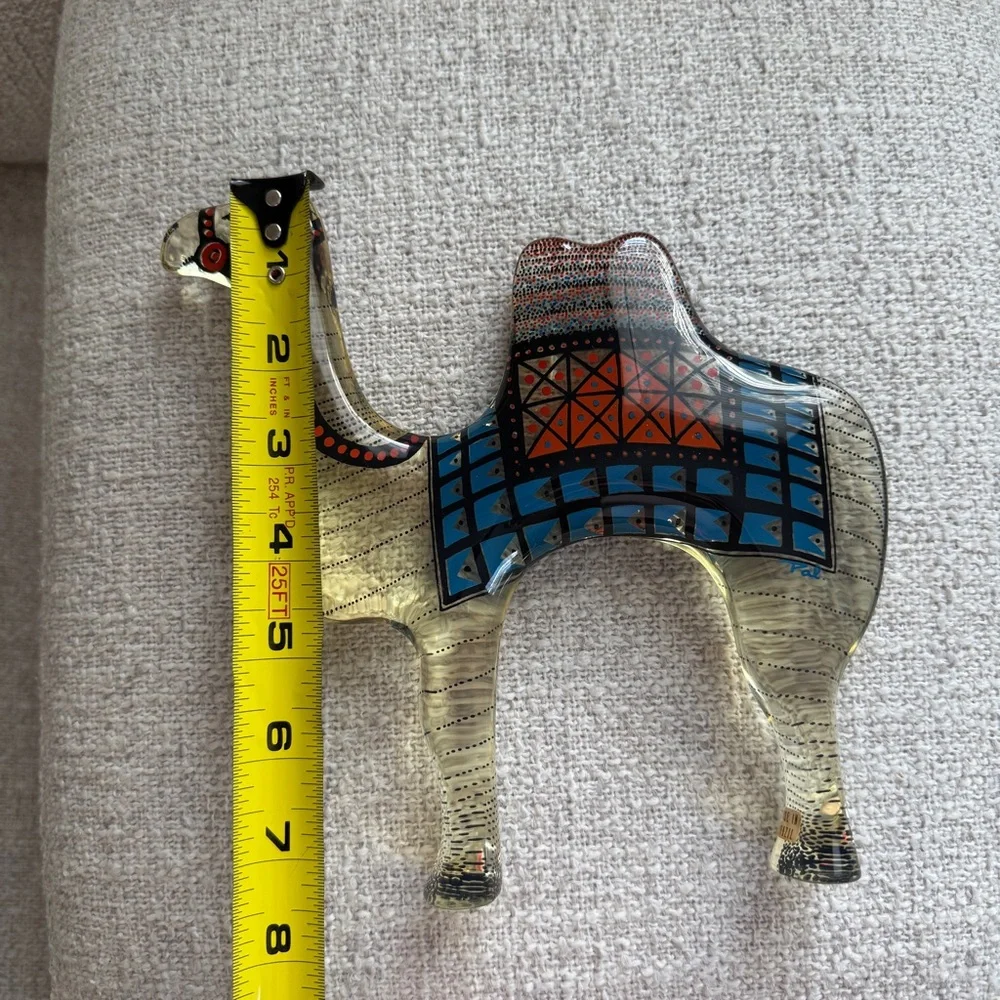 ABRAHAM PALATNIK LARGE LUCITE ACRYLIC CAMEL SCULPTURE 7 3/4” SIGNED PAL - Picture 7 of 10